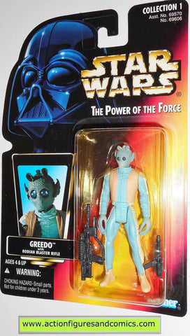 star wars action figures GREEDO .00 red card power of the force moc
