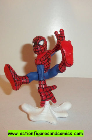 Marvel Super Hero Squad SPIDER-MAN complete red blue white web base pvc action figures