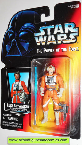 star wars action figures LUKE SKYWALKER X-WING FIGHTER PILOT GEAR .00 long saber power of the force moc