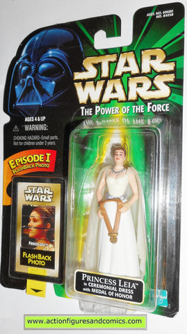star wars action figures PRINCESS LEIA ceremonial dress flashback power of the force 1998 hasbro toys moc mip mib