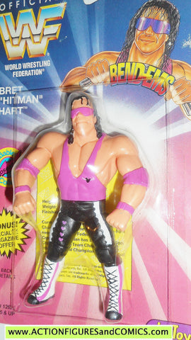 Wrestling WWF action figures BRET HITMAN HART 1994 bend-ems justoys WWE moc