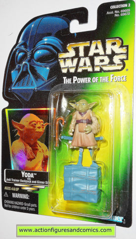 star wars action figures YODA GREEN CARD .02 power of the force hasbro toys moc