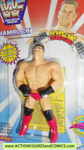 Wrestling WWF action figures SHAMROCK 1997 bend-ems justoys WWE VII moc