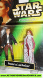 star wars action figures PRINCESS LEIA HAN SOLO BESPIN .01 GOLD card power of the force moc