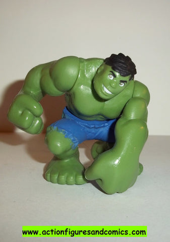 Marvel Super Hero Squad HULK complete moss green fist pound blue shorts pvc action figures