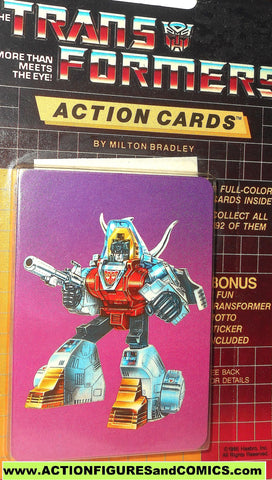 Transformers action cards DINOBOT SLAG triceratops dinosaur trading card 1985