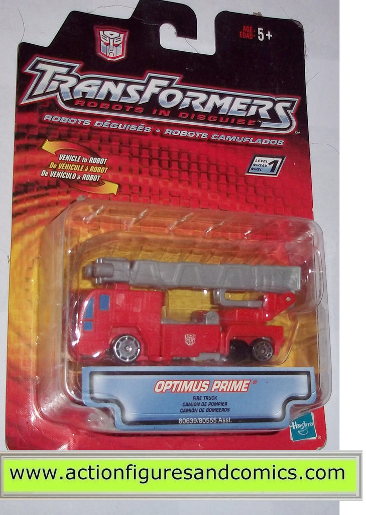 transformers RID OPTIMUS PRIME firetruck robots in disguise 2001 toys ...