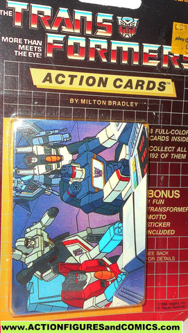 Transformers action cards SOUNDWAVE MEGATRON STARSCREAM cockpit trading card 1985