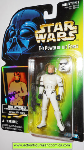star wars action figures LUKE SKYWALKER STORMTROOPER HOLO power of the force .01 hasbro toys moc