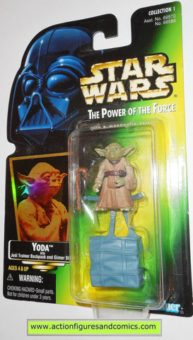 star wars action figures YODA GREEN CARD .03 power of the force hasbro toys moc