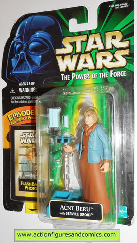 star wars action figures AUNT BERU flashback power of the force hasbro toys moc mip mib