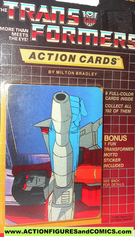 Transformers action cards STARSCREAM aiming cannon trading card 1985