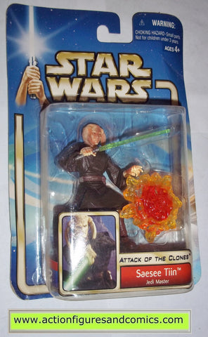 star wars action figures SAESEE TIIN jedi master 2002 Attack of the clones saga movie hasbro toys moc mip mib