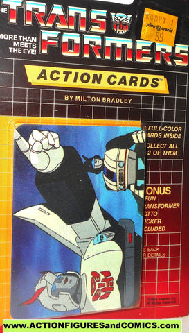 Transformers action cards PROWL JAZZ pointing autobot trading card 1985