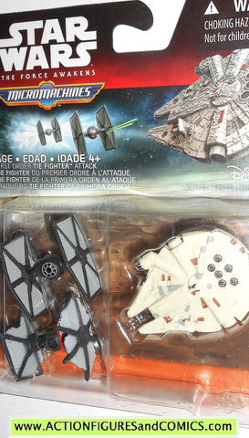 star wars micromachines MILLENNIUM FALCON TIE FIGHTERS force awakens