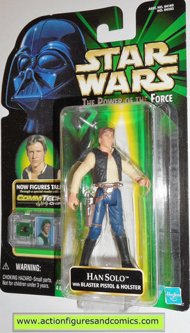 star wars action figures HAN SOLO COMMTECH large bubble variant power of the force moc