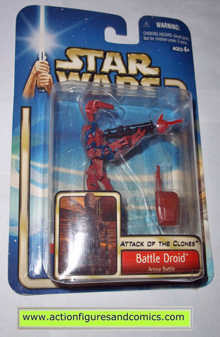 star wars action figures BATTLE DROID arena battle red 2002 aotc red