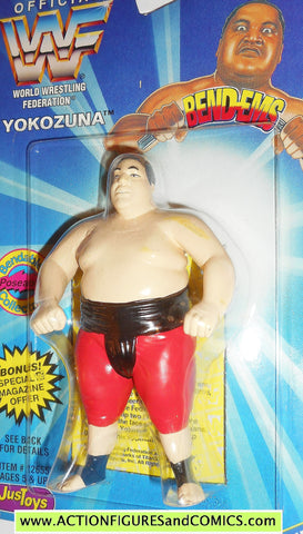 Wrestling WWF action figures YOKOZUNA 1996 bend-ems justoys WWE III moc