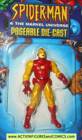SPIDER-MAN Marvel die cast IRON MAN poseable action figure 2002 toybiz MOC