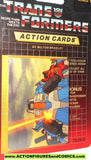 Transformers action cards SOUNDWAVE THUNDERCRACKER STARSCREAM trading card 1985