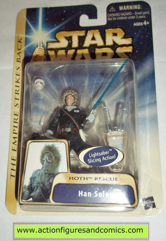 star wars action figures HAN SOLO hoth rescue 2003 Attack of the clones saga movie hasbro toys moc mip mib