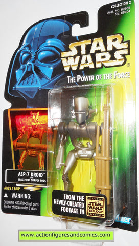 star wars action figures ASP-7 DROID power of the force 1997 hasbro toys moc