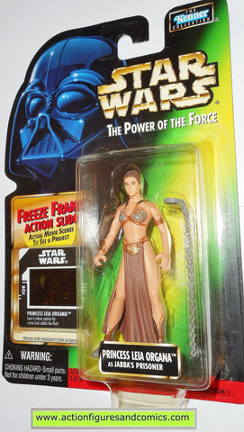 star wars action figures PRINCESS LEIA Jabba Prisoner .02 freeze frame power of the force moc