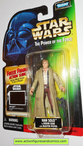 star wars action figures HAN SOLO endor gear .02 power of the force hasbro toys moc