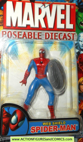 Marvel die cast SPIDER-MAN WEB SHIELD poseable action figure 2002 toybiz MOC