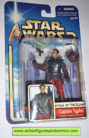 star wars action figures CAPTAIN TYPHO padme's head of security 2002 Attack of the clones saga movie hasbro toys moc mip mib