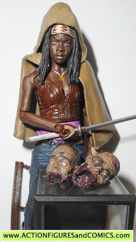 The Walking Dead MICHONNE FLASHBACK zombie heads variant mcfarlane toys action figures