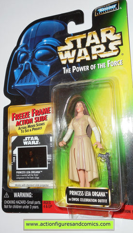 star wars action figures PRINCESS LEIA ORGANA ewok celebration outfit .01 power of the force hasbro toys moc