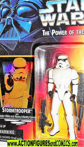 star wars action figures STORMTROOPER Red HOLOGRAM card 00 power of the force hasbro toys moc
