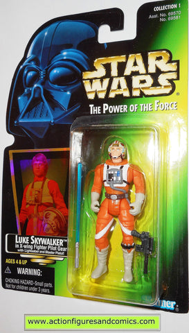 star wars action figures LUKE SKYWALKER X-WING pilot power of the force hasbro toys moc