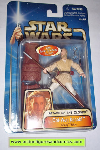 star wars action figures OBI WAN KENOBI acklay battle 2003 Attack of the clones saga movie hasbro toys moc mip mib