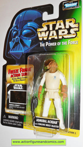 star wars action figures ADMIRAL ACKBAR freeze frame power of the force 1997 hasbro toys moc mip mib
