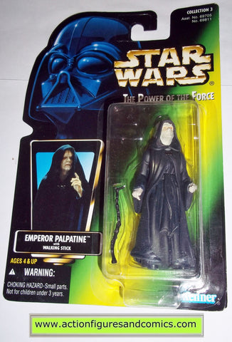 star wars action figures EMPEROR PALPATINE green card power of the force 1997 no holo hasbro toys moc mip mib