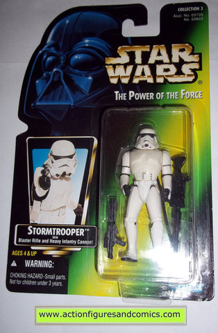 star wars action figures STORMTROOPER green card power of the force no holo 1997 hasbro toys moc mip mib