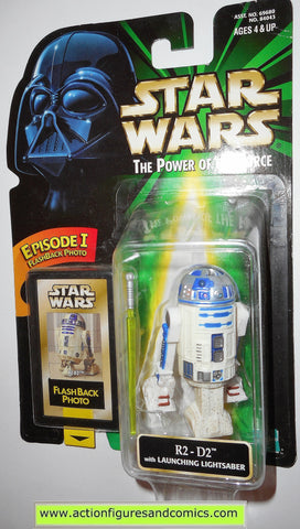 star wars action figures R2-D2 LAUNCHING LIGHTSABER flashback power of the force 1998 hasbro toys moc mip mib