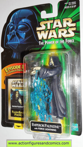 star wars action figures EMPEROR PALPATINE force lightning flashback power of the force 1998 hasbro toys moc mip mib