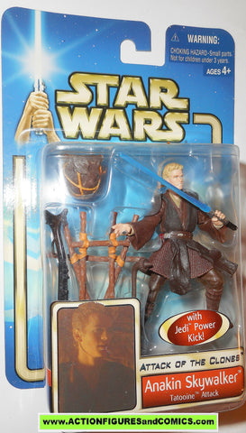 star wars action figures ANAKIN SKYWALKER tatooine attack 2002 Attack of the clones saga movie hasbro toys moc mip mib