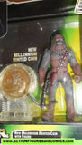 star wars action figures CHEWBACCA millenium coin power of the force moc mib TRI-LIN