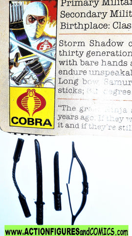 gi joe STORM SHADOW 1984 v1 weapon set cobra ninja file card