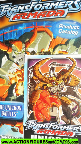 Transformers armada UNICRON 2002 sticker trading card comic product catalog