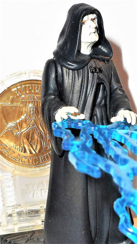star wars action figures EMPEROR PALPATINE millenium coin complete