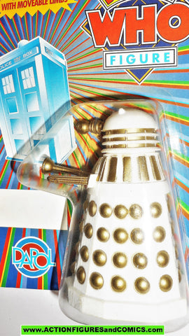 doctor who action figures DALEK dapol UNPUNCHED CARD white gold Vintage moc