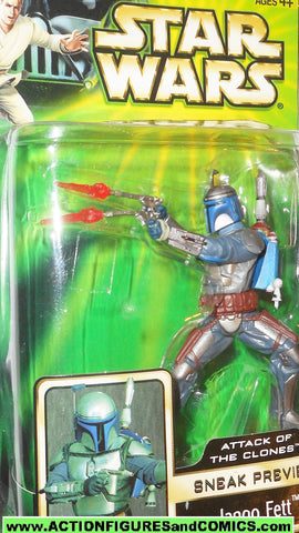 Star wars action figures JANGO FETT 2002 sneak preview potj aotc moc