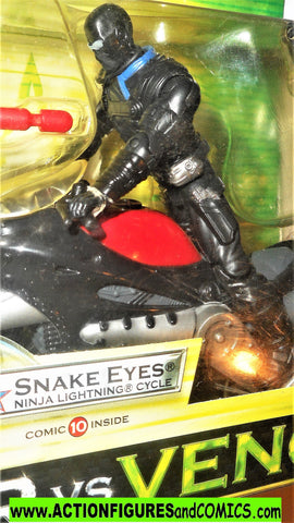 gi joe SNAKE EYES ninja lightning cycle 2004 valor vs venom 2005 moc