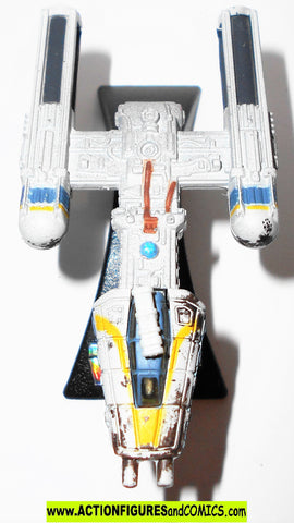 star wars titanium Y-WING fighter Gold leader 2008 galoob metals
