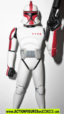 star wars action figures CLONE TROOPER CAPTAIN red 2005 clone wars